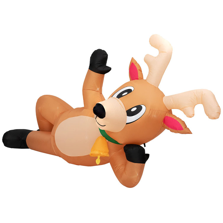 Dakota Fields Christmas Inflatables Large 10 Ft Lounging Reindeer